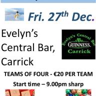 Table Quiz in Evelyn's on Friday 27th December